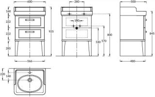 Тумба под раковину Kerama Marazzi Pompei  PO.M.60.2\WHT 60 см белый