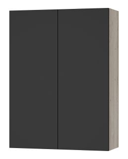 Подвесной шкаф Misty Поло 60см антрацит/дуб Галифакс белый