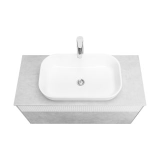 Тумба под раковину Aquaton Марбл 100 см белый матовый/слэйт