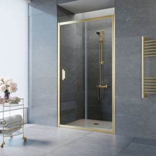 Душевая дверь в нишу Vegas Glass ZP Tur Novo h1900 140 09 01 профиль золото, стекло прозрачное