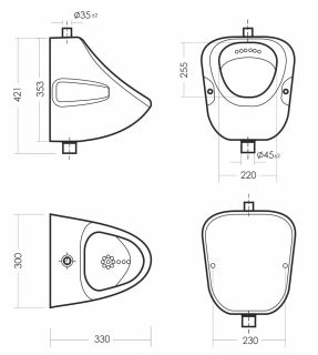 Писсуар Sanita Орион белый