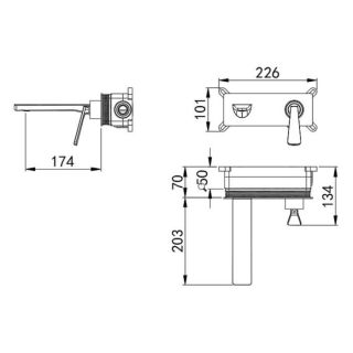 Встраиваемый смеситель для раковины Kohr NOAN 1LN170102CP-0000A хром