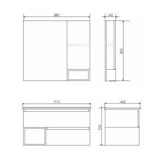 Тумба с раковиной Comforty Турин 00-00014644 90 см дуб белый