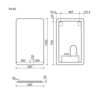 Зеркало c подсветкой Sancos Ray RA600 60 см