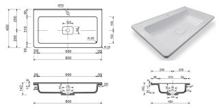 Раковина Эстет Kare luxe silk ФР-00014939 80см белый