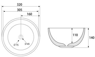 Раковина ABBER Bequem AC2106Regen 32см хамелеон