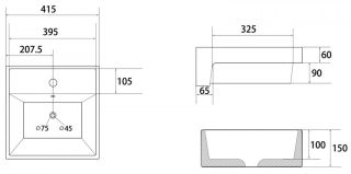 Раковина ABBER Rechteck AC2208MCG 41см светло-зелёный матовый