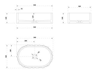 Раковина ABBER Stein AS2655 56см белый матовый