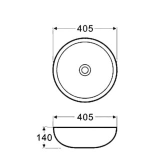 Раковина накладная Azario 40.5х40.5х14 фаянс, цвет Белый (AZ3216)