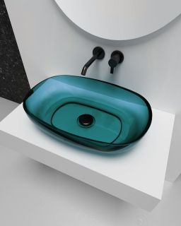 Раковина ABBER Kristall AT2805Aquamarin 60см бирюзовый