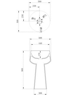 Напольная раковина ABBER Stein AS2508 50см белый матовый