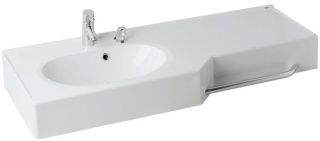 Раковина подвесная Акватон Отель левая 130см белый 1A70113WOT01L