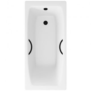 Ванна чугунная Delice Repos DLR220508RB 170х70 с черными матовыми ручками