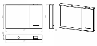 Зеркальный шкаф с подсветкой Misty Респект 120см правый белый/дуб Артизан