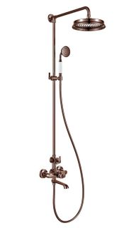 Душевая стойка Swedbe Terracotta Art 2570 с термостатическим смесителем бронза