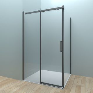 Душевой уголок Veconi Rovigo RV-070B, 1200х1000х1950, черный, стекло прозрачное