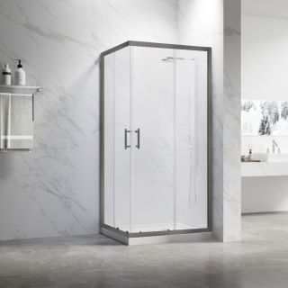 Душевой уголок Veconi Rovigo RV-27GM, 1200x800x1900, оружейная сталь, прозрачное стекло