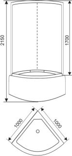 Душевая кабина Arcus style S-23G 100х100х215