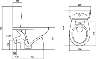 Унитаз-компакт напольный  Santek Анимо1WH302371 белый