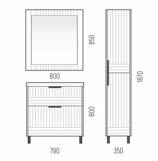 Зеркало Corozo Терра SD-00001327 80см графит матовый