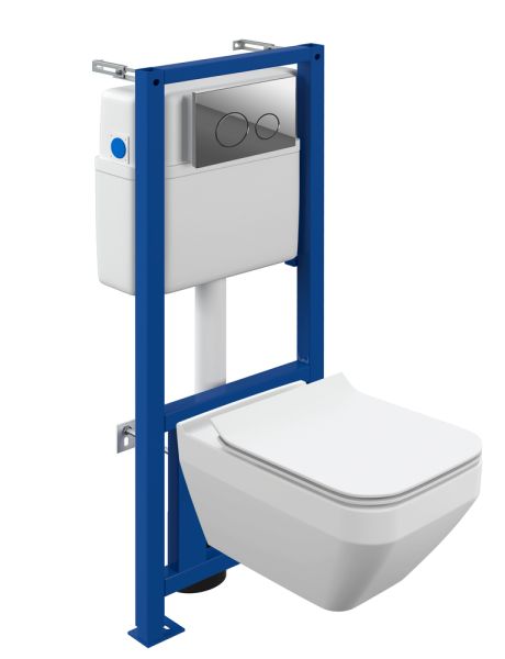 Комплект Cersanit 64443 CREA SQUARE CO DPL EO SLIM + LINK PRO + TWINS ХРОМ ГЛЯНЦЕВЫЙ