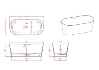 Ванна из искусственного камня Timo Elissa ELISSA1700 170x80 см белый