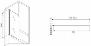 Шторка на ванну ABBER Ewiges Wasser 100см чёрный AG52100B