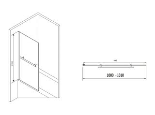 Шторка на ванну ABBER Immer Offen 100см AG70100B