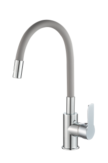 Смеситель для кухонной мойки с гибким изливом RUSH Siple (SI7335-60Grey)