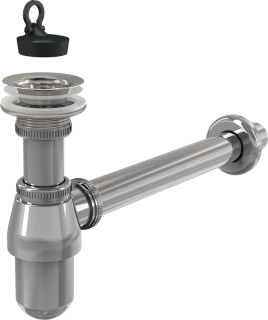 Сифон для раковины AlcaPlast 1 1/4"х32 цельнометаллический с водосливом 5/4" A437