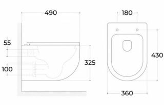 Подвесной унитаз Sintesi Evi SIN-TS-EVI-151 безободковый белый