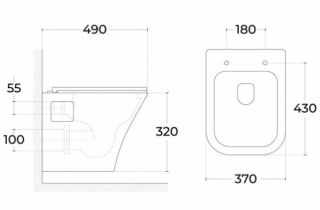 Подвесной унитаз Sintesi Rink SIN-TS-RNK-161 безободковый белый