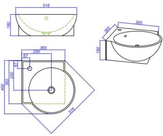 Тумба под раковину Aqwella Rio 36 см Rio.01.04