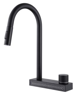 Смеситель для кухни ABBER Wasser Kreis AF8114B с выдвижной лейкой чёрный матовый