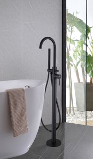 Напольный смеситель для ванны ABBER Wasser Krei AF8115B чёрный матовый