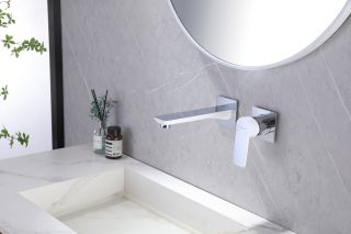 Встраиваемый смеситель для раковины ABBER Weiss Insel белый/хром AF8082W