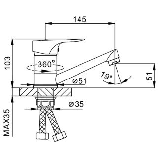 Смеситель для кухни Frap F4528-2-B хром