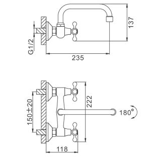 Смеситель для кухни Frap F4712 хром