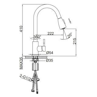 Смеситель для кухни Frap F60991-3 Золотой сатин