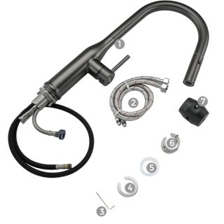 Смеситель для кухни Gappo G4398-41 с выдвижной лейкой оружейная сталь