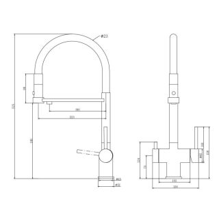Смеситель для кухни Kohr Berga Series 1LQ280204BG-0000A брашированное золото/чёрный