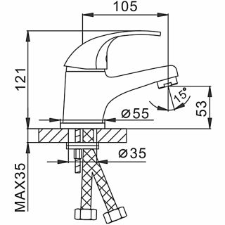 Смеситель для раковины Frap F1003 хром