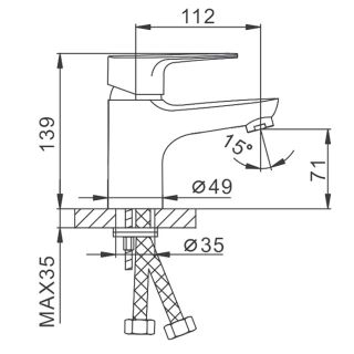 Смеситель для раковины Frap F10702-B хром