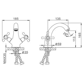 Смеситель для раковины Frap F10732-B хром