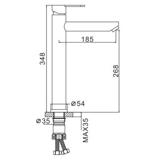 Смеситель для раковины Frap F10801-29 Оружейная сталь
