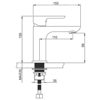 Смеситель для раковины Gappo G1048-3 золотой сатин