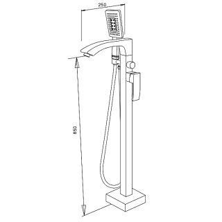 Напольный смеситель для ванны Gappo G3007-8 белый/хром