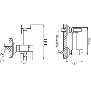 Гигиенический душ Frap F7503-5 хром