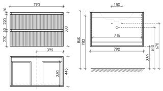 Подвесная тумба под раковину Sancos Snob T SNT80CE 80см Beige Soft