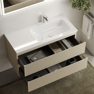 Подвесная тумба под раковину Sancos Snob R SNR100RCE правая 100см Beige Soft